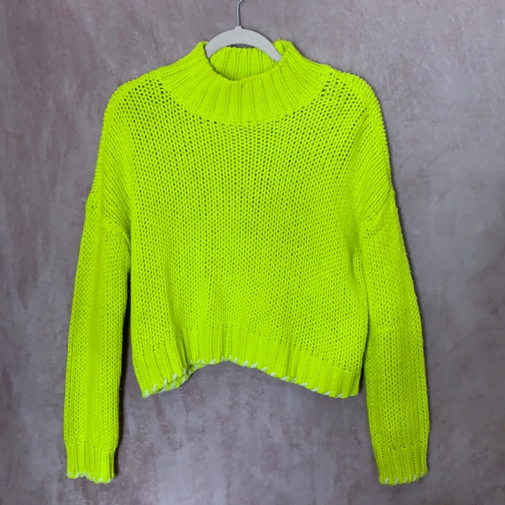 Neon Yellow Knitted Sweater